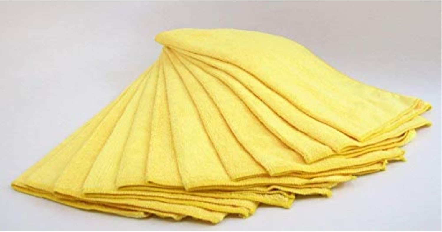 Ultra Plush Microfiber Towel, Yellow, 16 x 16 (Pack of 4)