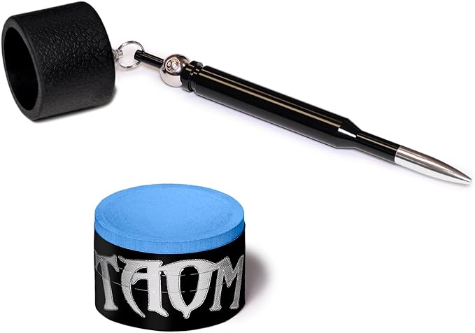 Taom V10 Billiard Pool Cue Premium Chalk Blue - with Bullet Chalk Holder