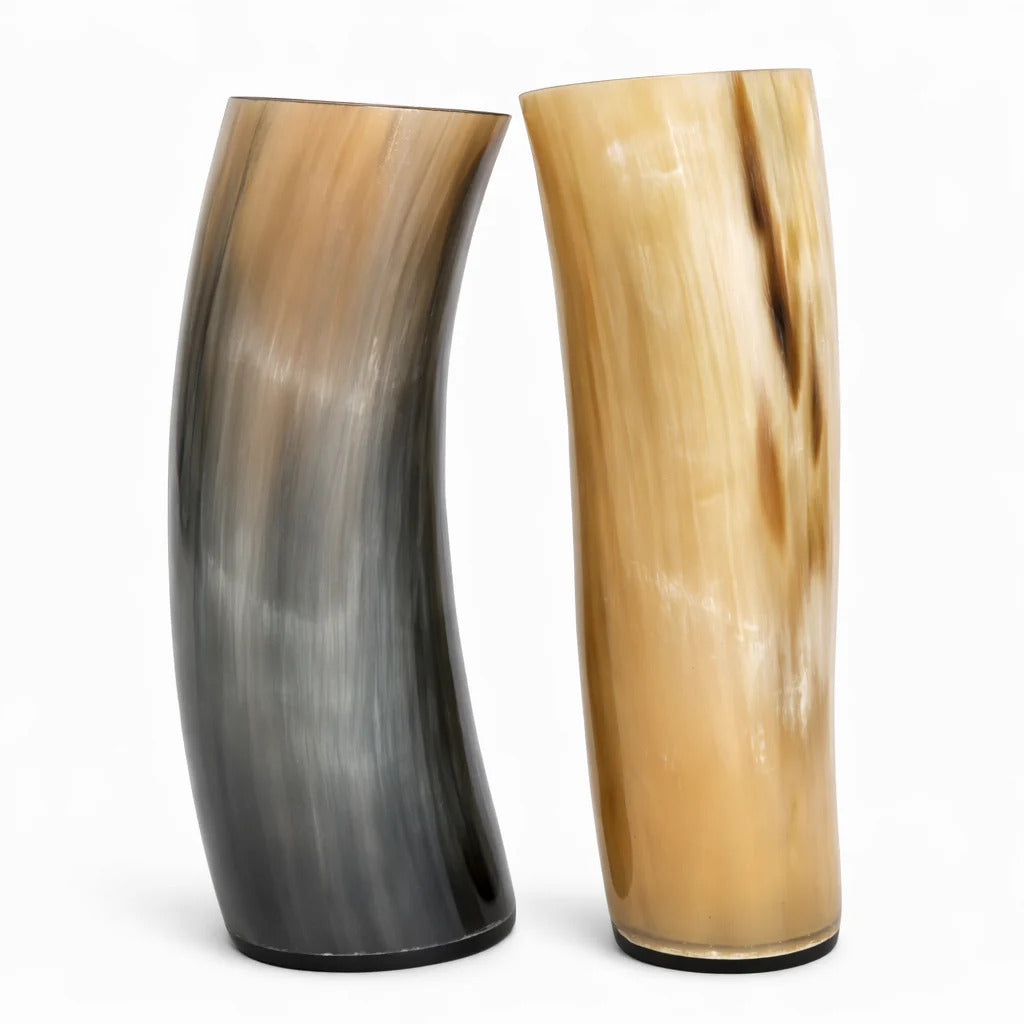 Ox Horn Handmade Viking Drinking Cups X2