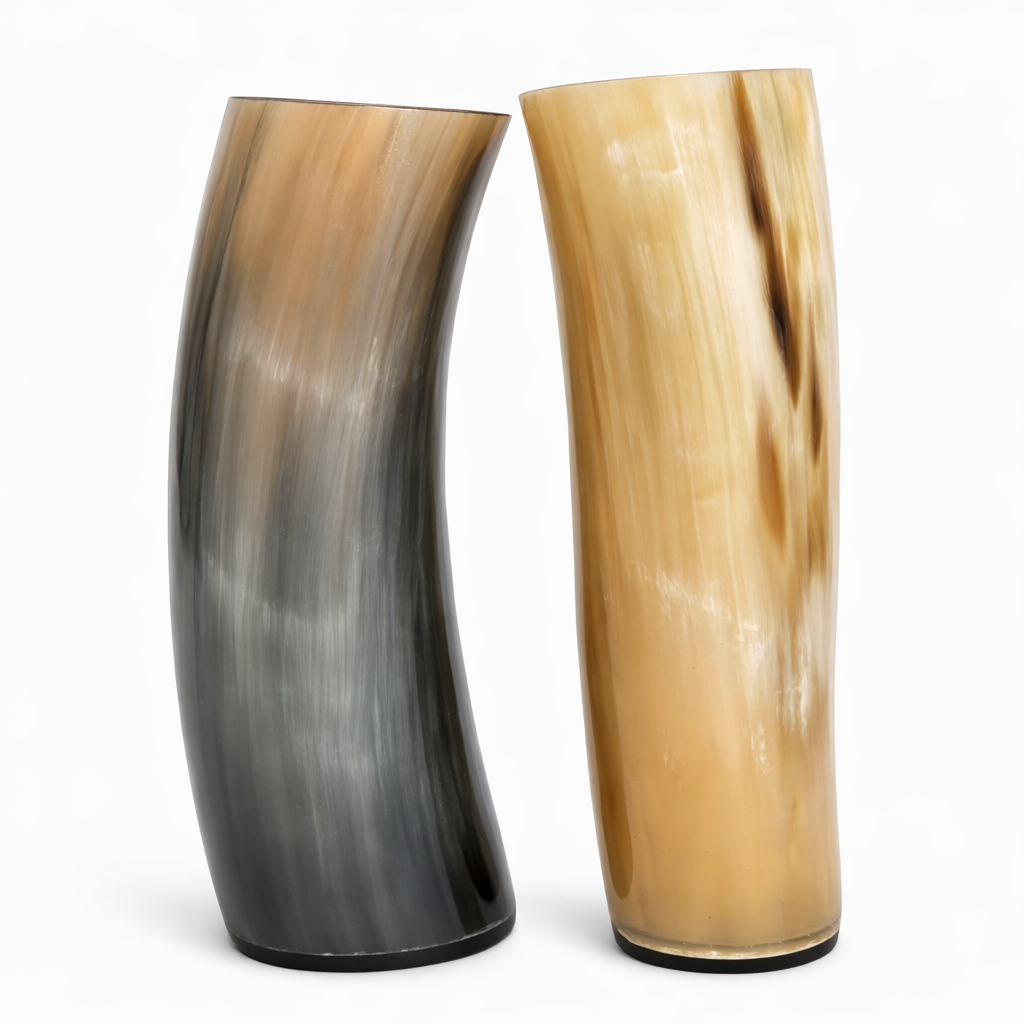 Ox Horn Handmade Viking Drinking Cups X2