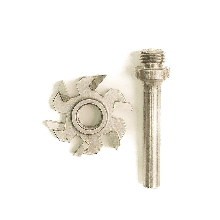 Arbor Cone Router 6 Flute Router Blade & Arbor for Cue Lathes | Cue Components