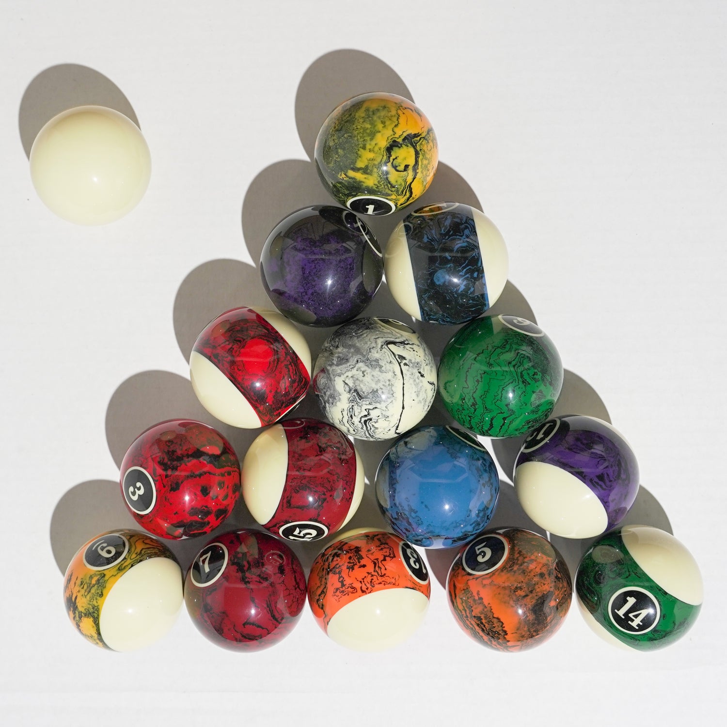 Midnight Marble 8-Ball Set Complete 16 Ball Set