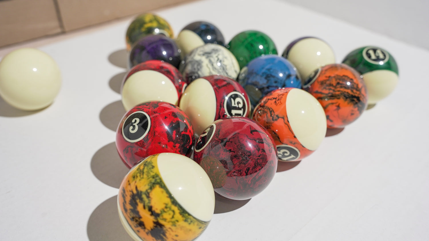 Midnight Marble 8-Ball Set Complete 16 Ball Set